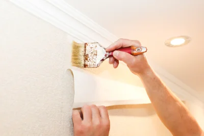 Pose de papier peint à Anos — revêtements muraux et toiles de verre